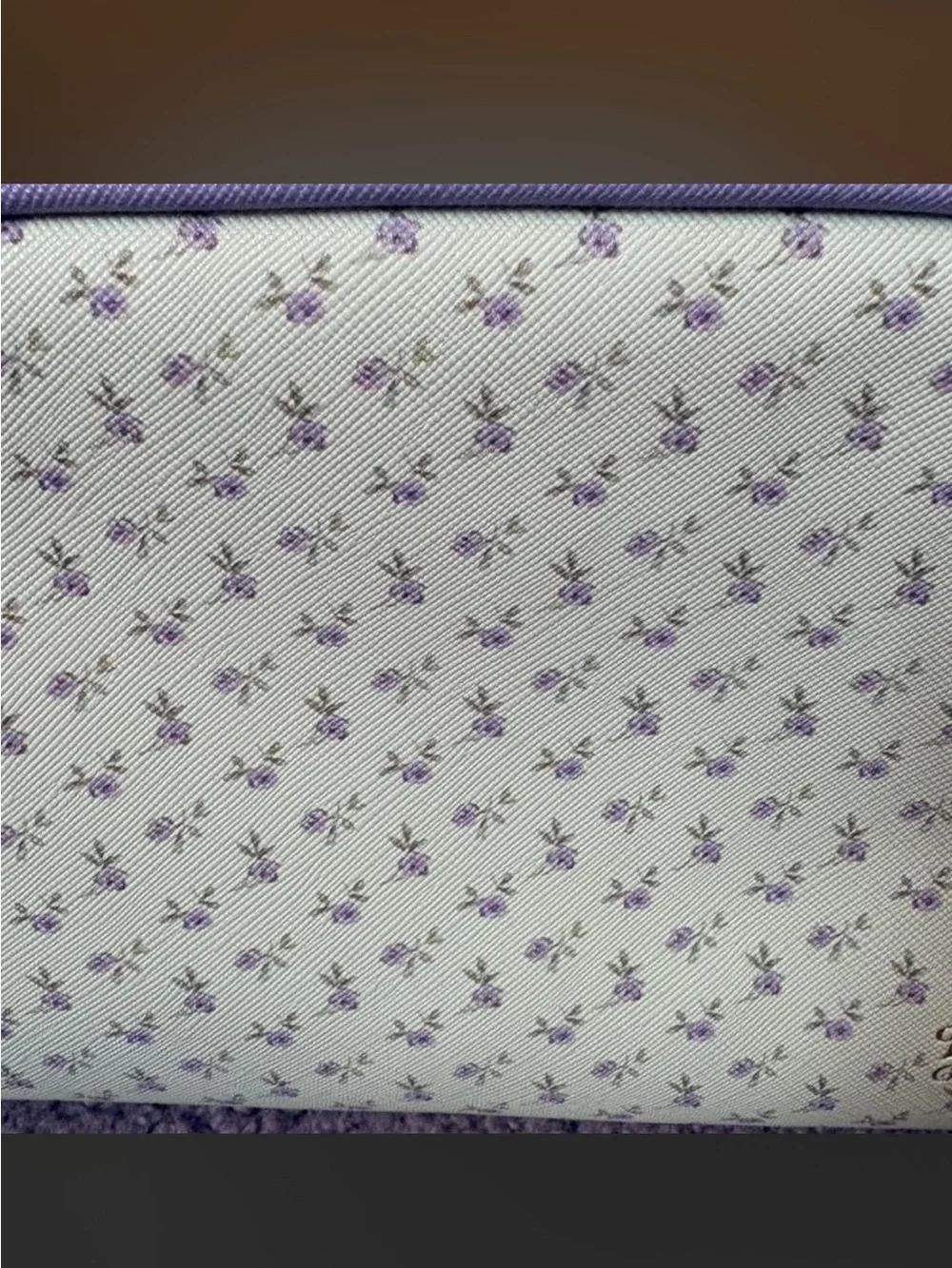 Lilac Floral Makeup Bag